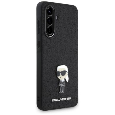 3. Karl Lagerfeld Fixed Glitter Ikonik Logo Metal Pin Case für Samsung Galaxy A56 - Schwarz