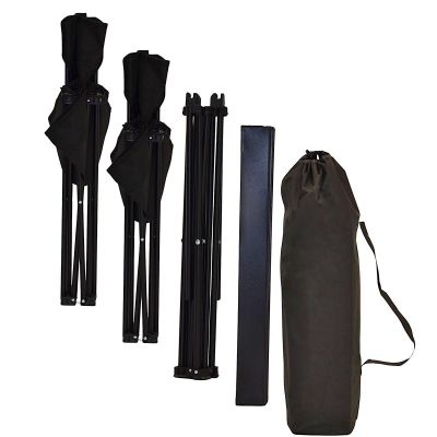 22. Faltbares Touristen-Set 3-in-1 Tisch und 2 Stühle Schwarz Enero Camp