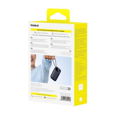 4. Baseus EnerFill FC31 QPow3 10000mAh 45W Powerbank mit Digitalanzeige und 2 integrierten USB-C-Kabeln – Schwarz