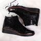14. Damen-Lederboots mit Warmfutter und Print, schwarz, Filippo