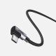 9. Ugreen US323 abgewinkeltes USB-C – USB-C PD QC SCP 3A 480 Mbit/s Kabel 1 m – Grau