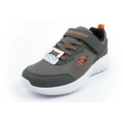 3. Skechers Bounder Kindersportschuhe mit Klettverschluss, leicht, modisch grau