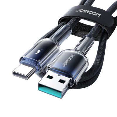 5. Joyroom S-A42 Crystal-Clear Serie 3A USB-A – USB-C-Kabel 1,2 m – Schwarz