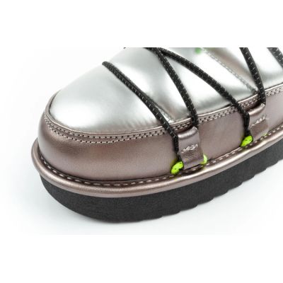 6. D.Franklin Damen Schneestiefel Winter Modische Isolierte Stiefeletten Silber
