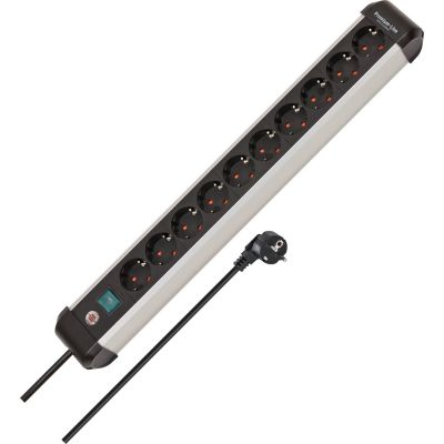 11. Brennenstuhl 1391030000 3 m Steckdosenleiste mit 10 Netzwerksteckdosen für den Innenbereich, Schwarz/Silber