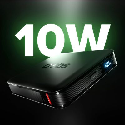 3. SBS HD 10W 5000mAh USB-C Powerbank mit LCD-Display – Schwarz