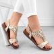 2. Sergio Leone W SK445 flache Sandalen in Gold mit Lochmuster