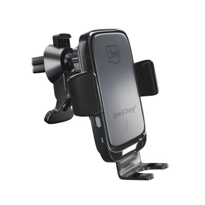 4. 3mk Drive & Charge Autotelefonhalterung für Kühlergrill/Fenster/Cockpit mit induktivem Ladegerät – Schwarz