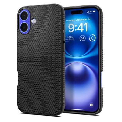 Spigen Liquid Air Hülle für iPhone 16 Plus – Schwarz