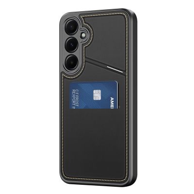 3. Dux Ducis Rafi II Hülle für Samsung Galaxy S25 mit Ständer und Geldbörse – Schwarz