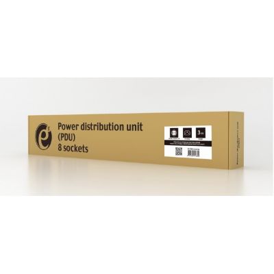15. GEMBIRD 19"-Rack-Steckdosenleiste PDU EG-PDU-014-C14 1U, 10 A, 8 x SCHUKO, C14-Stecker, 3-m-Kabel