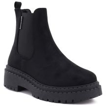 Schwarze Wildleder-Ankle-Boots mit Plateau für Damen, Big Star UU274858