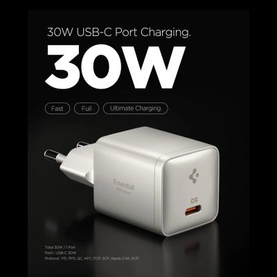 2. Spigen Essential EE301EU 1-Port 30W Wandladegerät – Titan