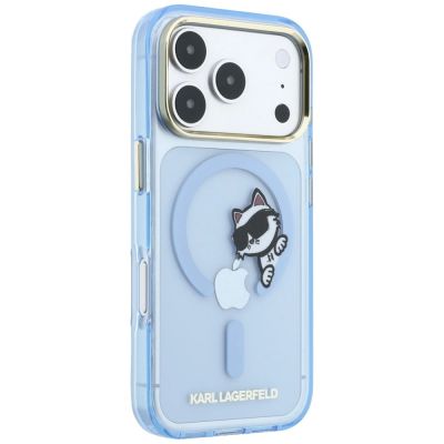 4. Karl Lagerfeld Peekaboo Logo MagSafe Hülle für iPhone 18 Pro / 17 Pro - hellblau