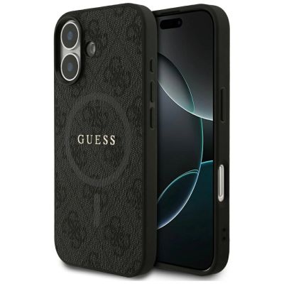 Guess 4G Ring Classic Logo MagSafe Hülle für iPhone 17 - Schwarz
