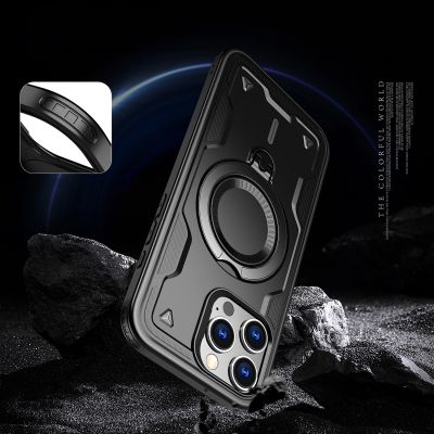 5. Hybrid Armor Trendy Hülle mit MagSafe für iPhone 16 Pro – Schwarz