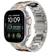 Tech-Protect Stainless Armband für Apple Watch 44 / 45 / 46 / 49 mm – silber-orange