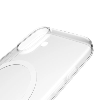 7. Puro Lite Mag TPU+PC Hülle kompatibel mit MagSafe für iPhone 17 - Transparent mit weißem Ring