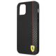 6. Ferrari FESAXHCP12SBK iPhone 12 mini 5,4" schwarz/schwarz Hardcase On Track Carbon Stripe