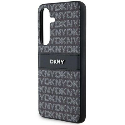 5. DKNY Leder Mono Stripe & Metal Logo Hülle für Samsung Galaxy S24 – Schwarz