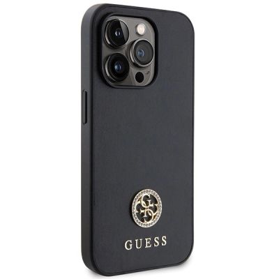 4. Guess GUHCP15LPS4DGPK iPhone 15 Pro 6,1" schwarz/schwarz Hardcase Strass Metall Logo