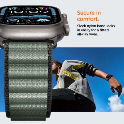 13. Armband Spigen WBF1 Armband für Apple Watch 44 / 45 / 46 / 49 mm - Schwarz und Grün