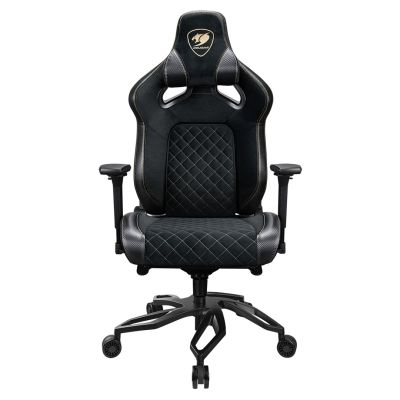 9. COUGAR CGR-T2F-GLB Universeller Gaming-Stuhl mit gepolsterter, bezogener Sitzfläche, Schwarz
