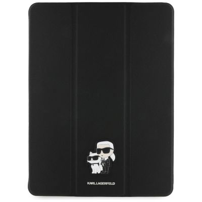 Karl Lagerfeld Saffiano Magnetische Karl & Choupette iPad Pro 13" 2024 Buchcover-Hülle - Schwarz
