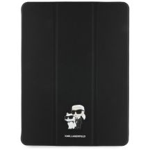 Karl Lagerfeld Saffiano Magnetische Karl & Choupette iPad Pro 13" 2024 Buchcover-Hülle - Schwarz