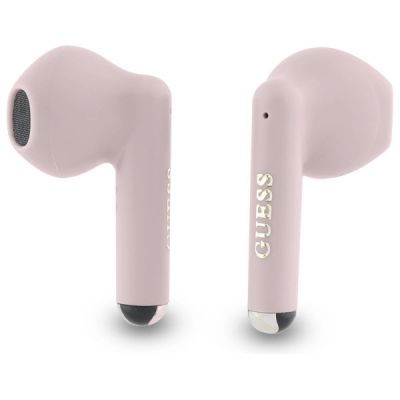 2. Guess GUTWSJ14ESGP TWS Bluetooth-Kopfhörer + Dockingstation, rosa/rosa, bedrucktes klassisches Logo