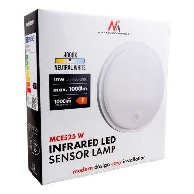 8. MACLEAN LED-Lampe mit Bewegungsmelder (PIR-Sensor), weiß, 10 W, IP65, 1000 lm, neutrale Lichtfarbe, MCE525 W
