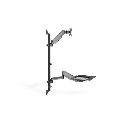 25. Einzelner, wandmontierter Monitorarm mit LCD-Bildschirm und Tastatur, max. 32 Zoll, max. 8 kg, neig- und schwenkbar