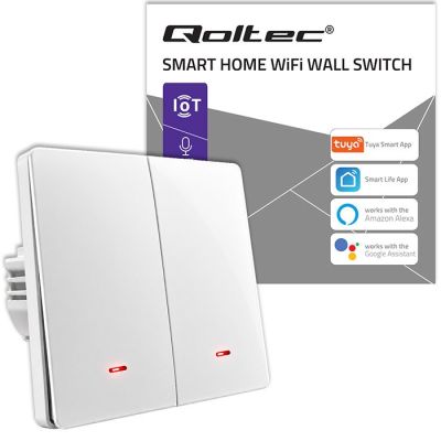 9. QOLTEC LICHT-EIN/AUS-SCHALTER | 2-KANAL | WLAN | TIMER | TUYA | WEISS