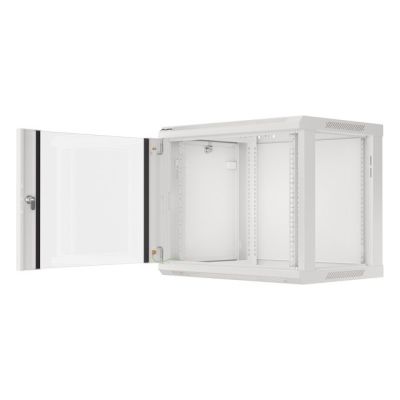9. Lanberg WF01-6409-10S einteiliger Schrank (9 HE; 500 mm / 600 mm / 450 mm; Wandmontage; Glas; 19 Zoll; grau)