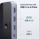 3. Ugreen CM662 USB 3.0 Switch 2-in-4 Switch + 2x USB-A Kabel - Schwarz