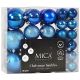 4. Dekorative Plastikkugeln, Safe, 46 Stück, blauer Glimmer