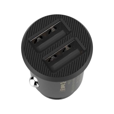 3. Baseus Grain Autoladegerät CCALL-ML01 Mini-Ladegerät 2x USB-A 3,1A - Schwarz