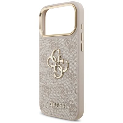 6. Guess 4G Big 4G Classic Logo Big Strap Metal Buttons Hülle für iPhone 18 Pro Max / 17 Pro Max – rosa