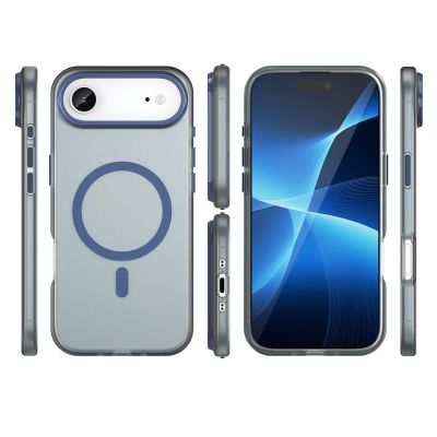3. Magnetische Schleifhülle für iPhone 17 Air, kompatibel mit MagSafe, Mattblau