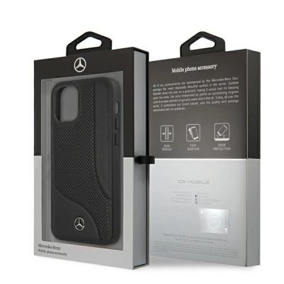 8. Mercedes Leder Perforated Area Case für iPhone 12 mini - Schwarz