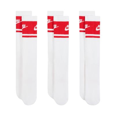 Nike Everyday Elevated Crew Socken, 3 Paar, Weiß und Rot, IM7949 900