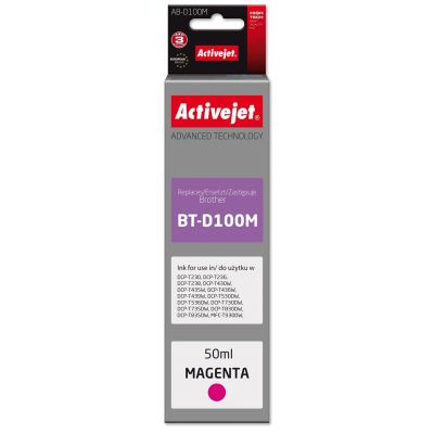 Activejet AB-D100M Tintenflasche (Ersatz für Brother BT-D100M; Supreme; 50 ml; rot)