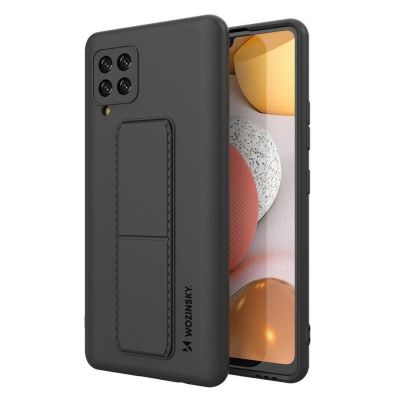 Wozinsky Kickstand Case Silikonhülle mit Ständer Samsung Galaxy A42 5G schwarz