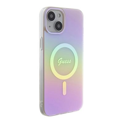 4. Guess GUHMP15MHITSP iPhone 15 Plus 6,7" rosa/rosa Hartschale IML Iridescent MagSafe