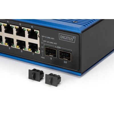 6. Industrieller Ethernet-Switch 8+2 -Port Gigabit PoE-Switch 8 Port GE PoE RJ45, 2 GE SFP-Port