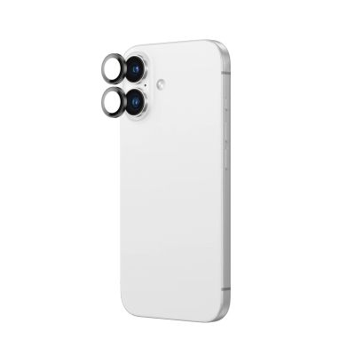3. AmazingThing AR Aluminium 2 Linsenglas mit Kameralinsenrahmen für iPhone 16 / 16 Plus - Schwarz