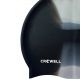 3. Crowell Multi Flame Silikon-Badekappe, Schwarz und Grau, Col. 16