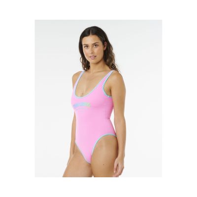 RIP CURL Surf Puff Einteiliger Damen-Badeanzug Pink