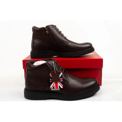 8. Lee Cooper Herrenschuhe, elegante braune Leder-Stiefeletten mit Isolierung