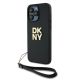 DKNY Wrist Strap Stock Logo Hülle für iPhone 15 Pro Max – Schwarz